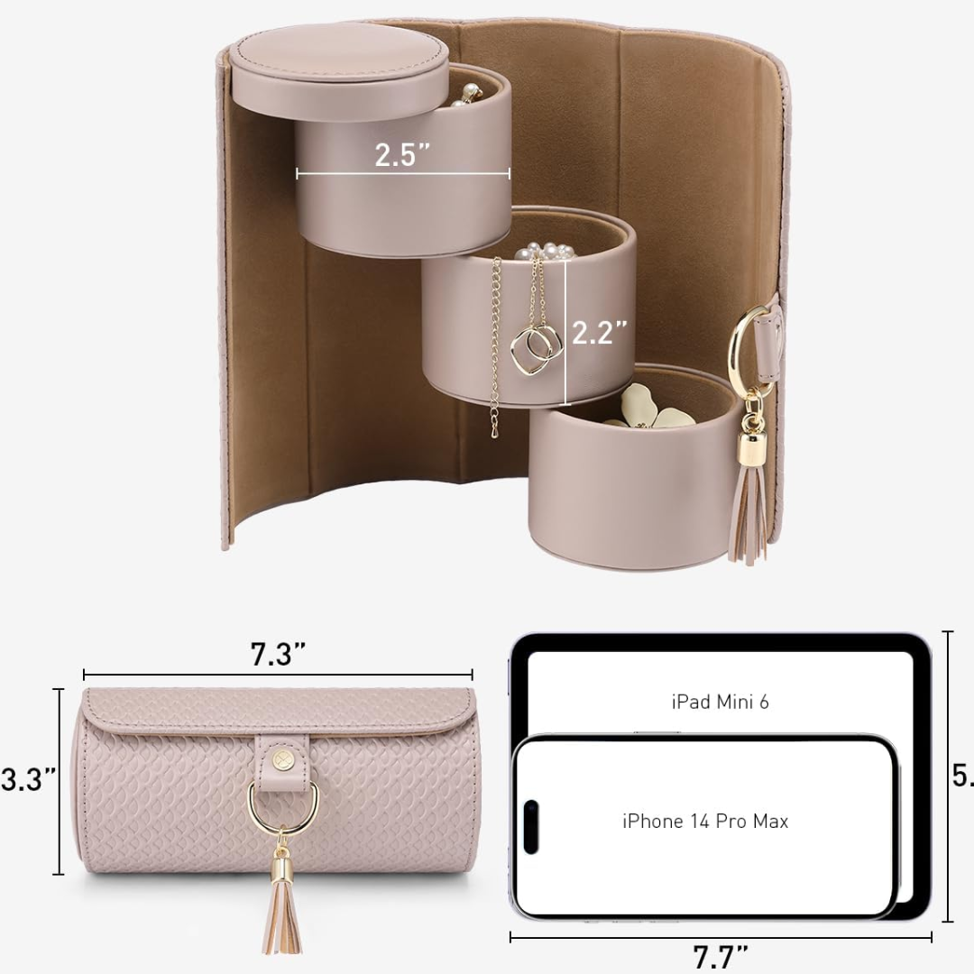 Organizador de joyas portátil de 3 capas