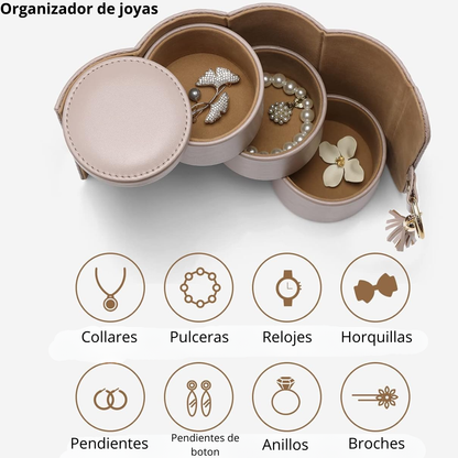 Organizador de joyas portátil de 3 capas